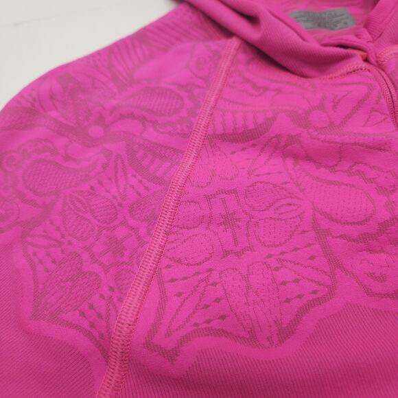 Athleta Hoodie Women S Pink Bodyfit Stretch Zip Activewear Gym EUC - Picture 6 of 8